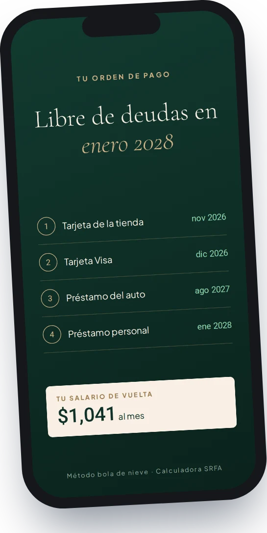 Calculadora Tu Salario de Vuelta: libre de deudas en enero 2028