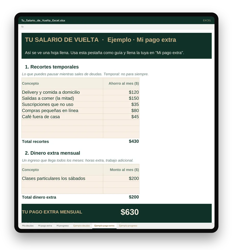 Excel Tu Salario de Vuelta